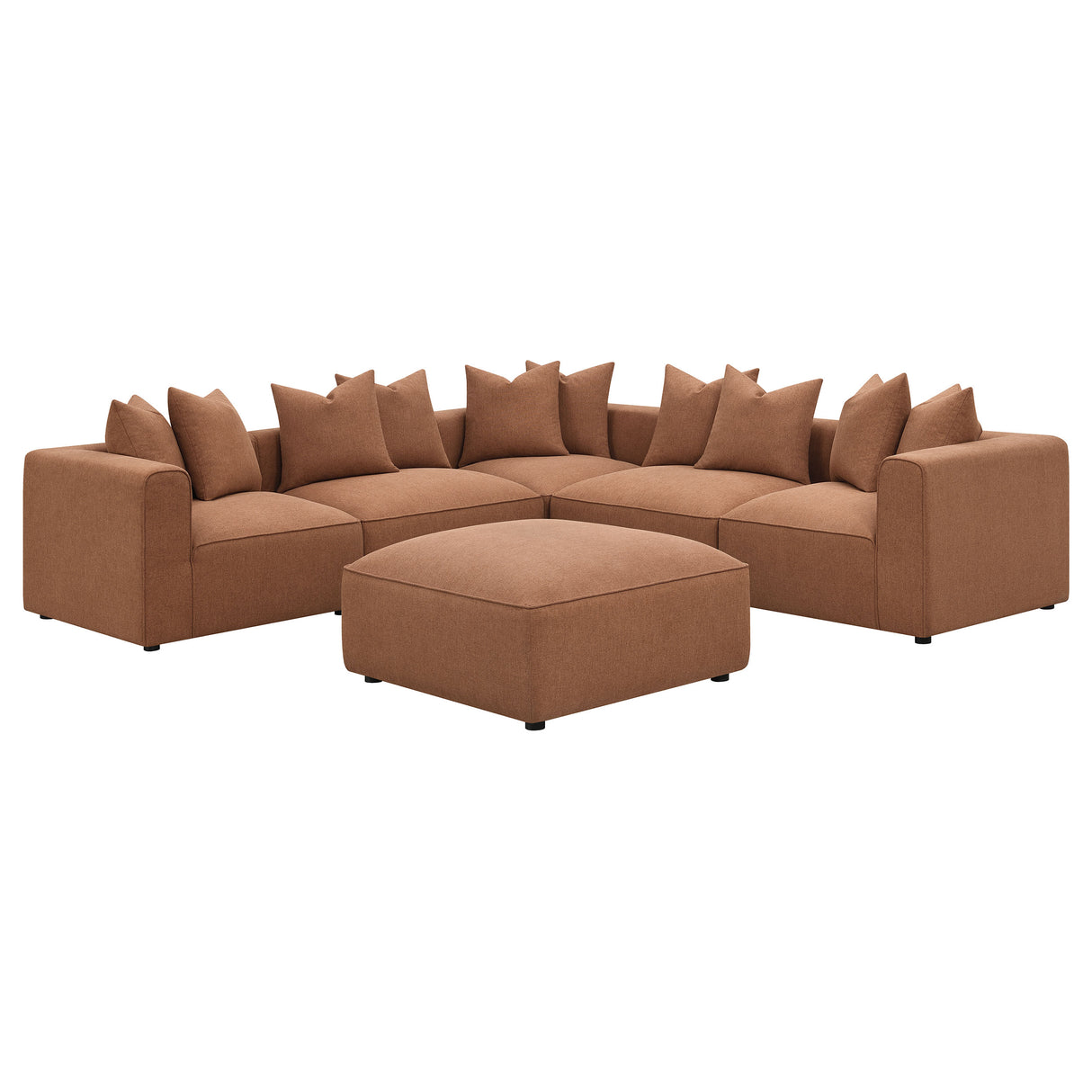 Jennifer Upholstered Corner Chair in Terracotta
