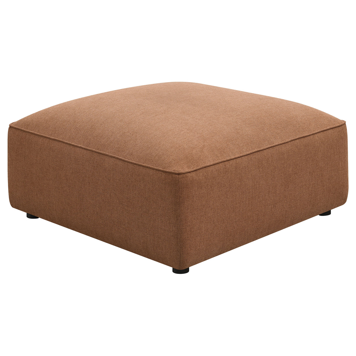 Jennifer Square Upholstered Ottoman in Terracotta