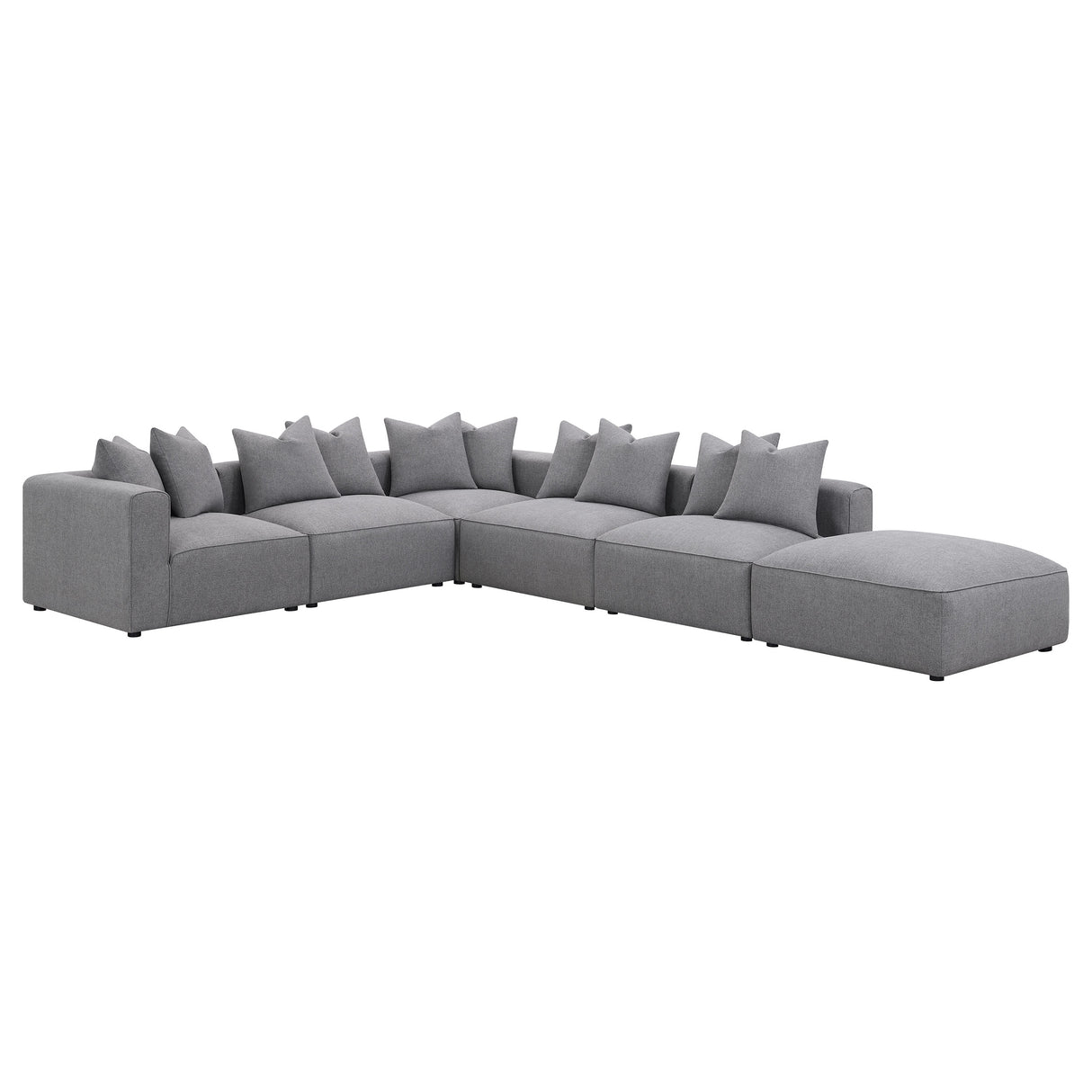 Jennifer 6-Piece Upholstered Modular Sectional Grey