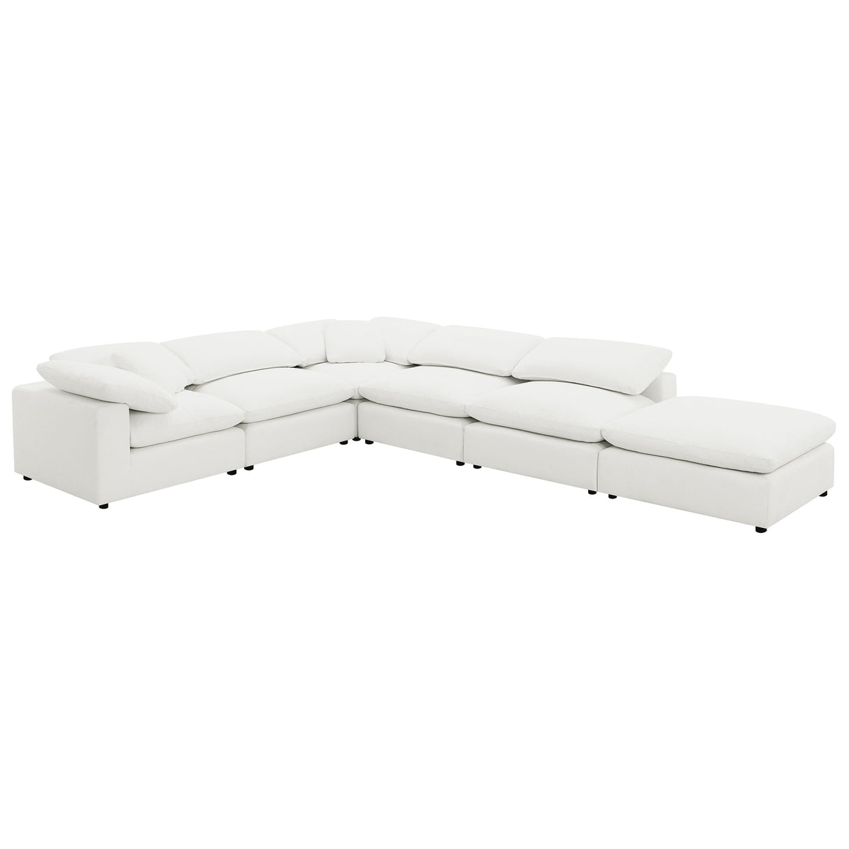 Raleigh 6-Piece Boucle Upholstered Modular Sectional in Ivory