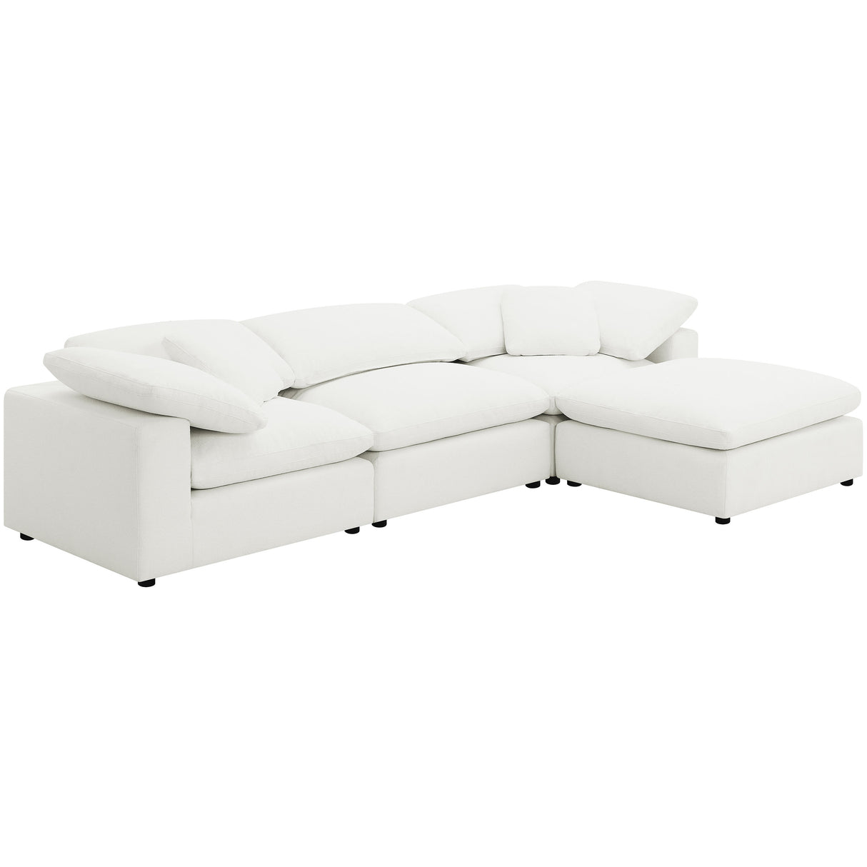 Raleigh Boucle Armless Chair in Ivory
