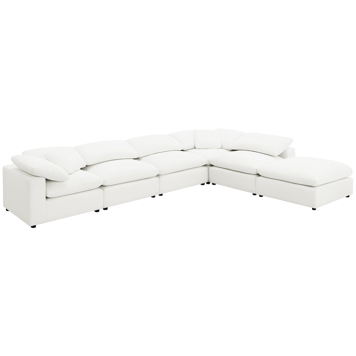 Raleigh Boucle Armless Chair in Ivory