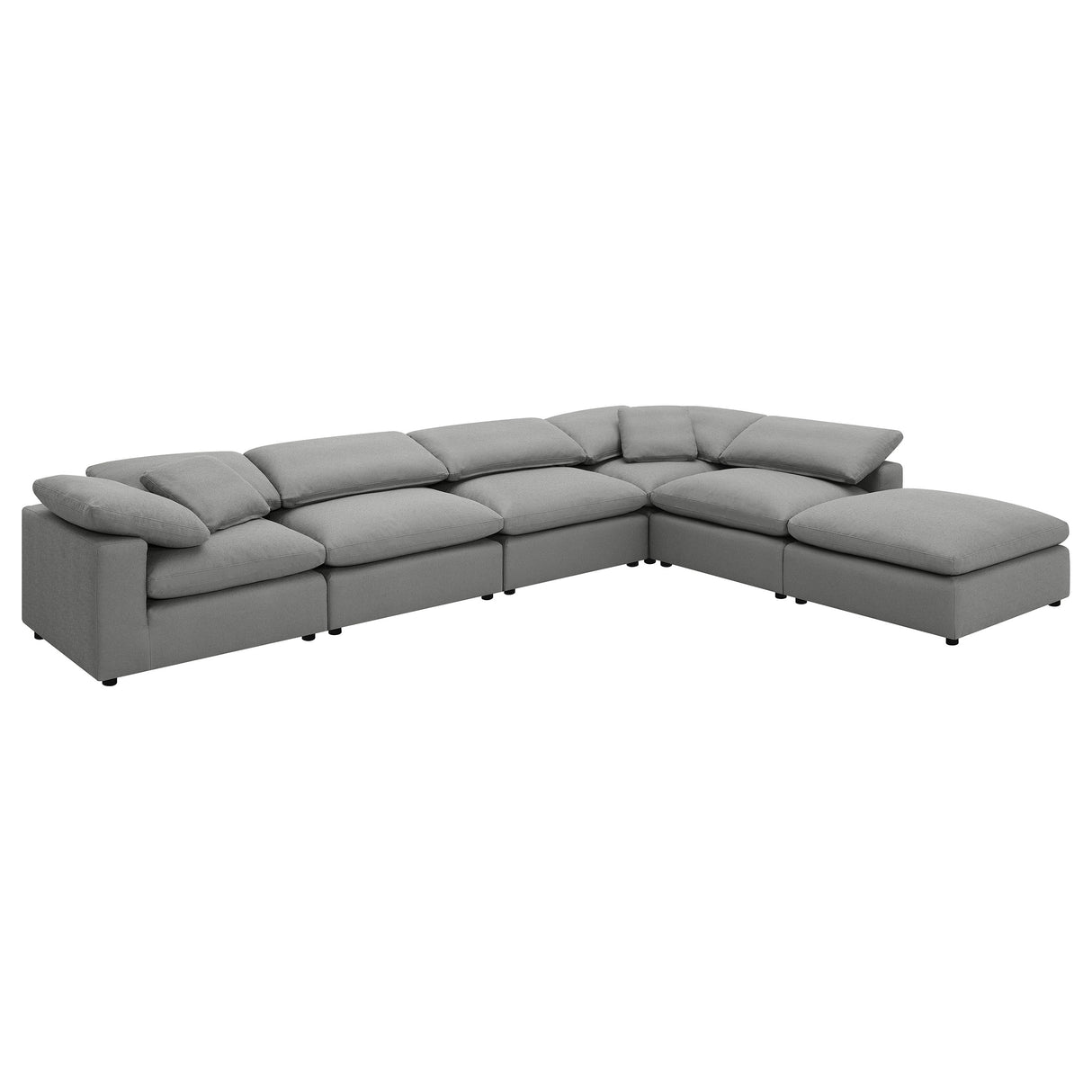 Raleigh 6-Piece Boucle Modular Sectional - Grey