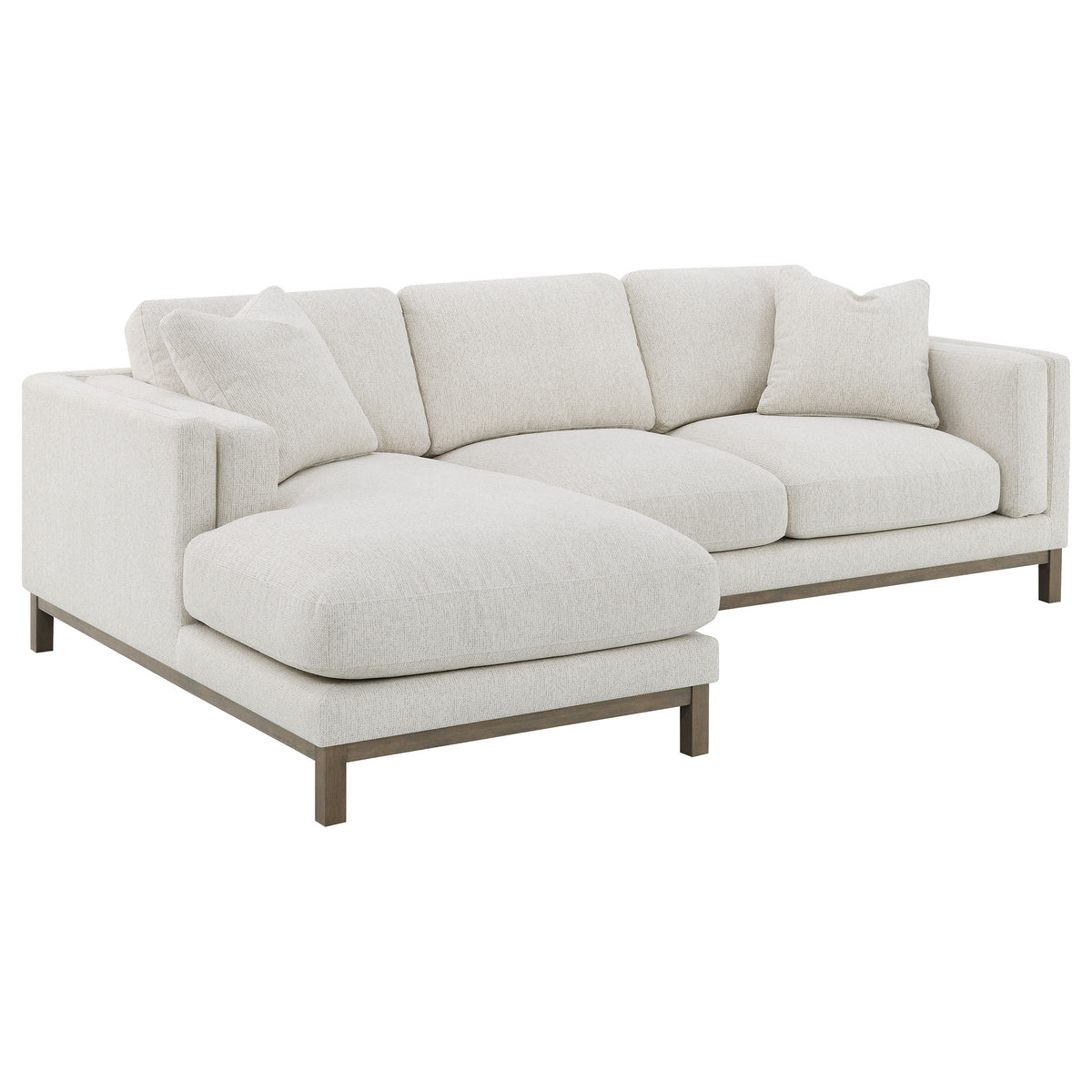 Geneva Boucle Upholstered Sectional Chaise Sofa, Sand