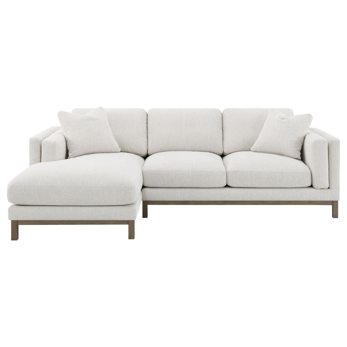 Geneva Boucle Upholstered Sectional Chaise Sofa, Sand