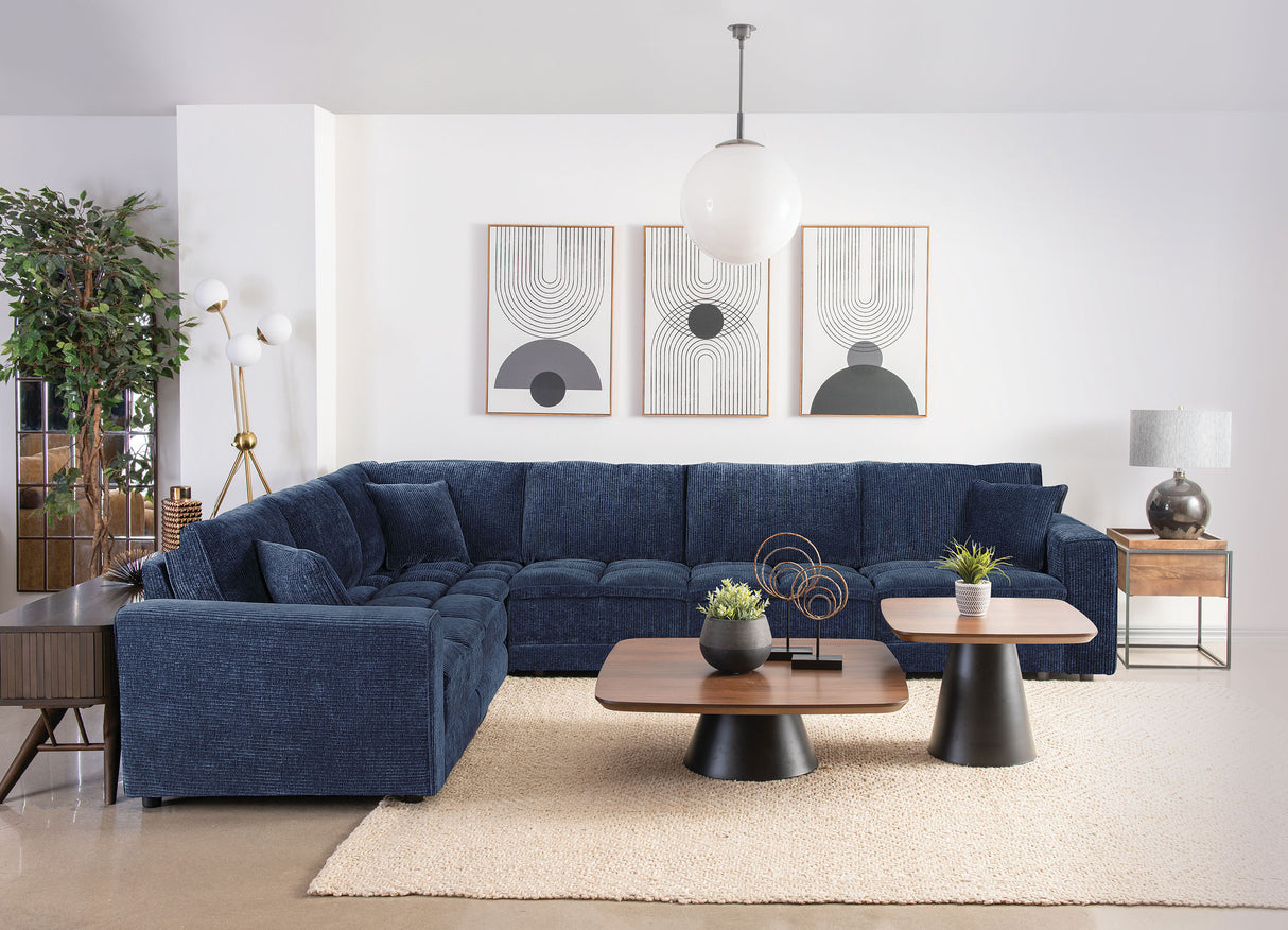 Atlantic Corduroy Upholstered Corner Chair in Blue