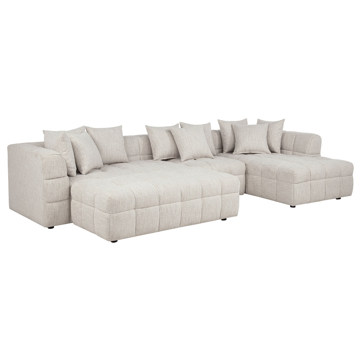 Amara 4-Piece Upholstered Sectional Sofa in Ivory