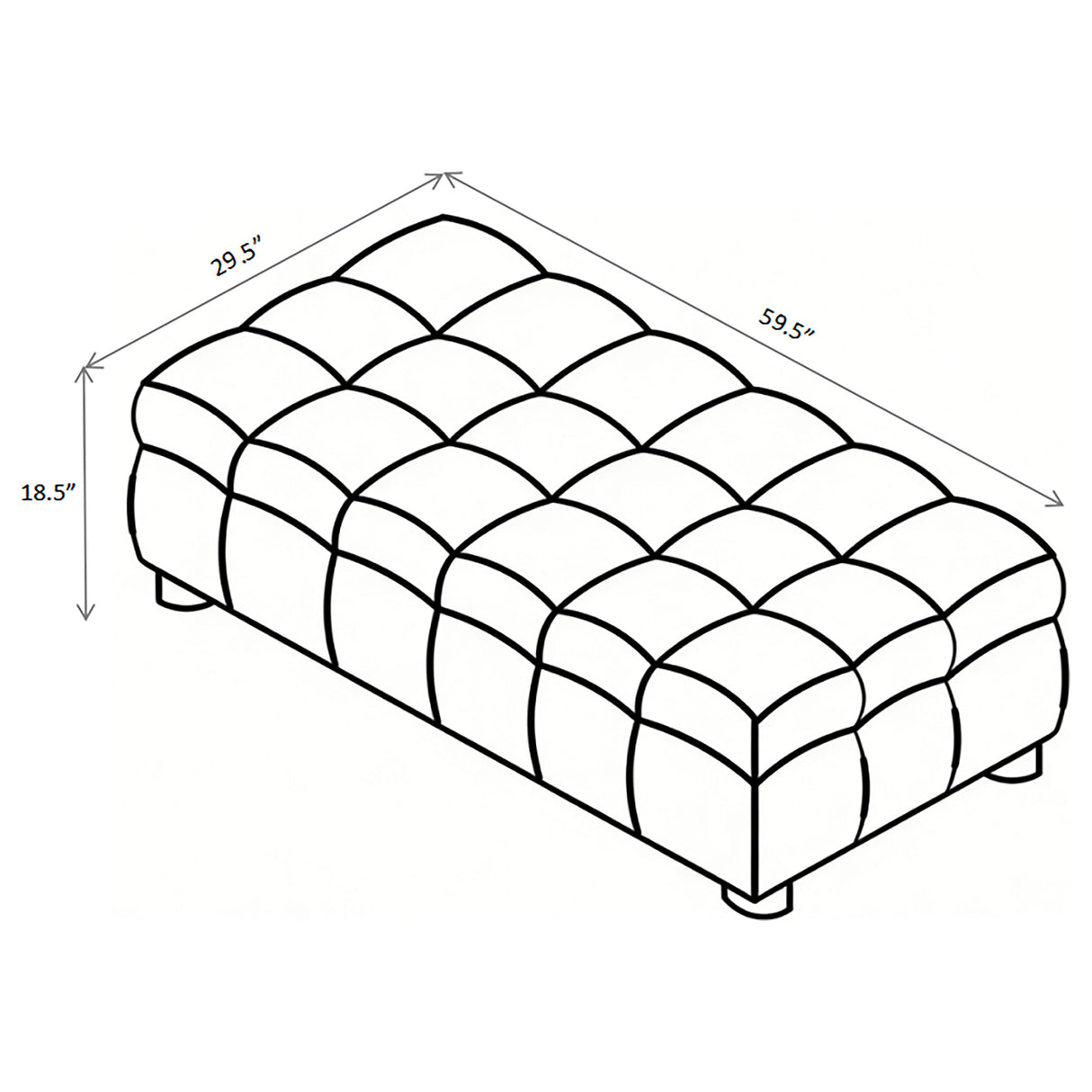 Amara Upholstered Ottoman in Ivory