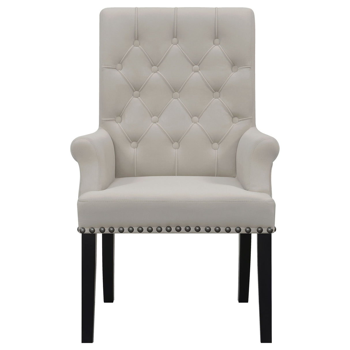 Norwich - Dining Arm Chair With Button Tufting And Rolled Top