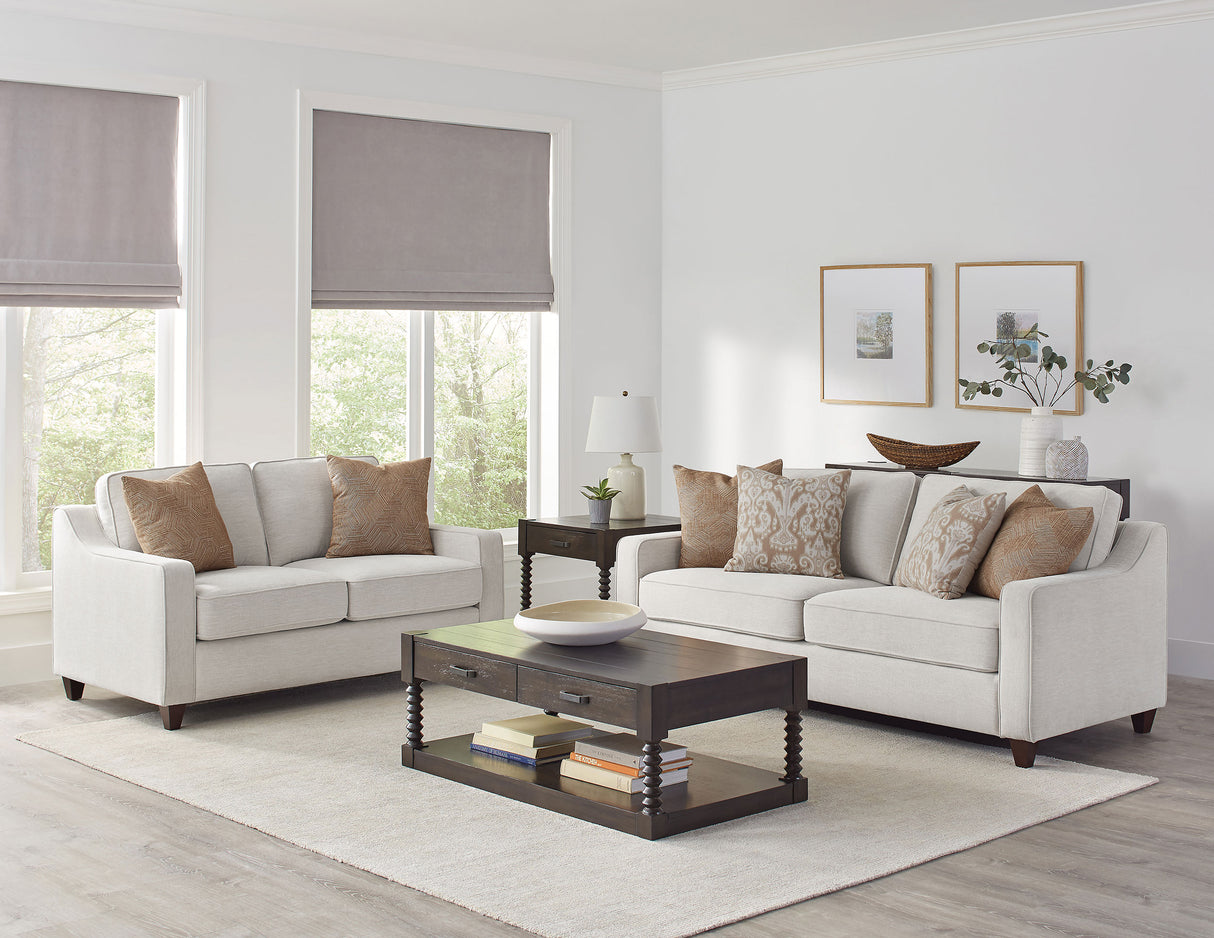 Christine 2-Piece Upholstered Sofa Set in Beige
