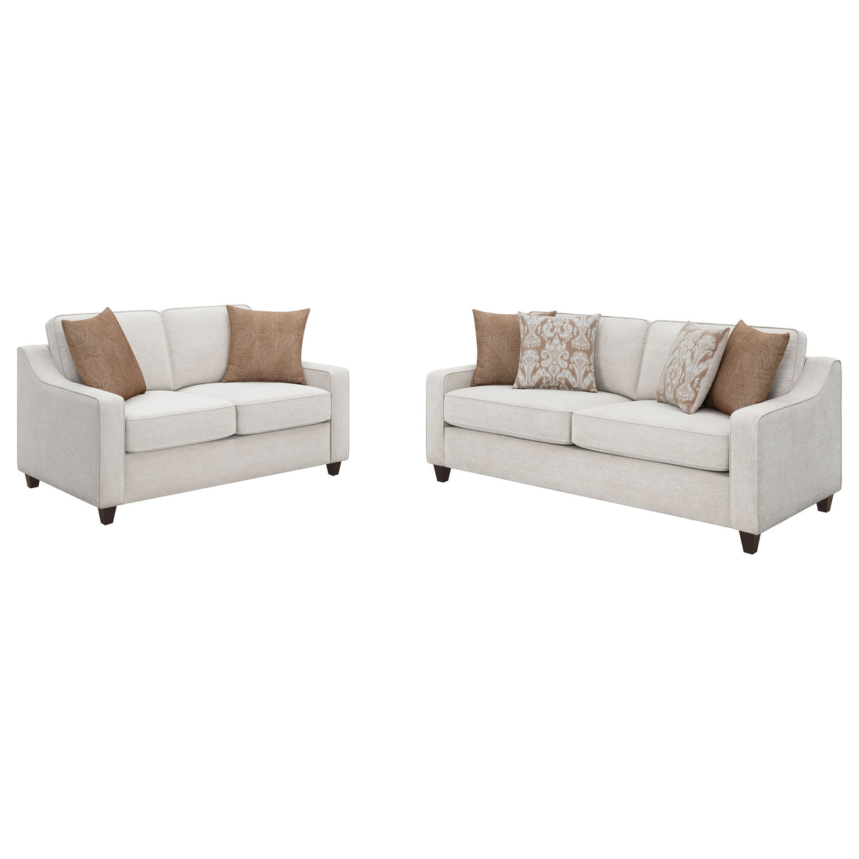 Christine 2-Piece Upholstered Sofa Set in Beige