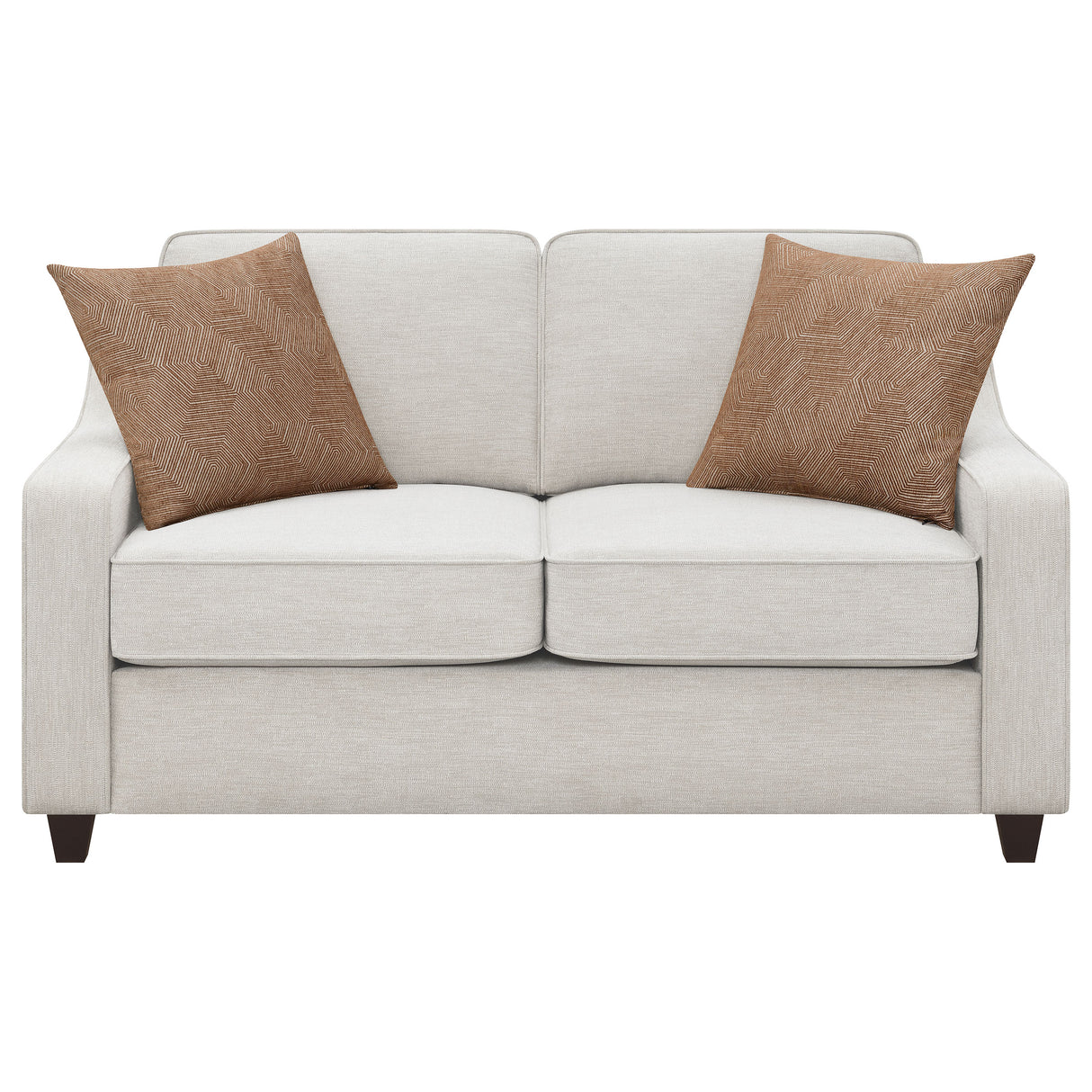 Christine Upholstered Sloped Arm Loveseat in Beige