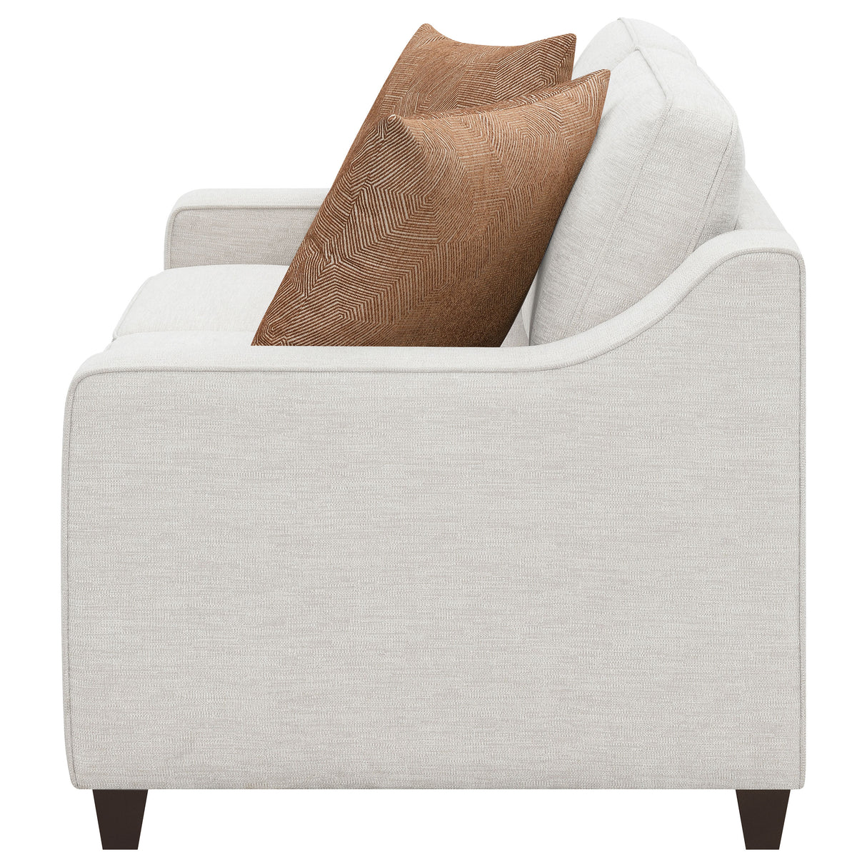 Christine Upholstered Sloped Arm Loveseat in Beige