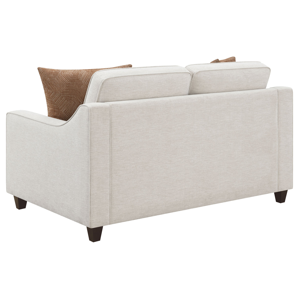 Christine Upholstered Sloped Arm Loveseat in Beige