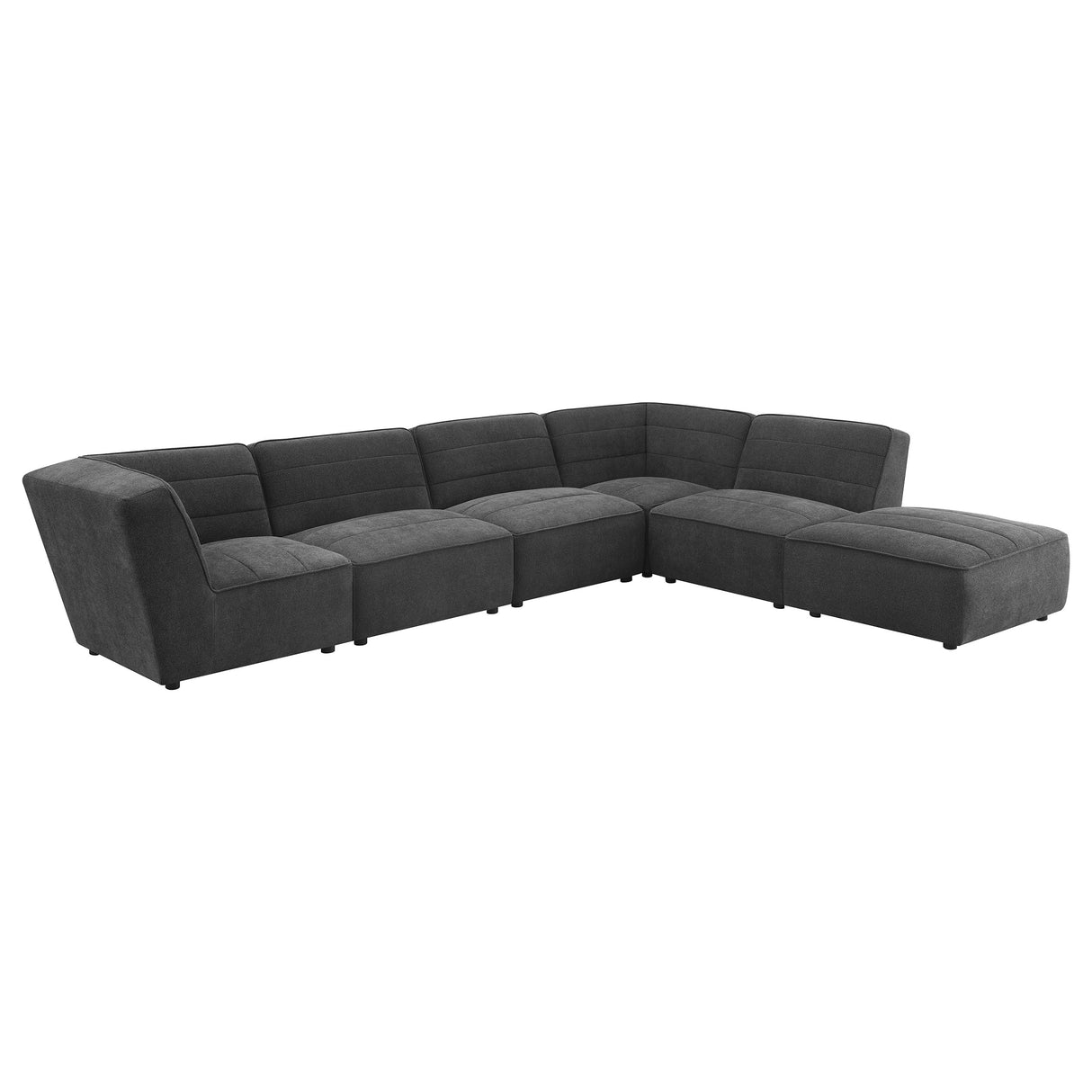 Sunny 6-Piece Modular Sectional Sofa, Dark Charcoal