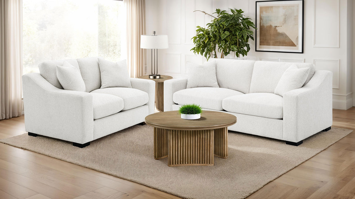 Ashlyn Fabric Upholstered Track Arm Loveseat Sand