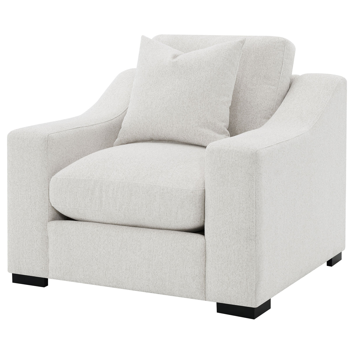 Ashlyn Fabric Upholstered Track Arm Accent Chair, Sand
