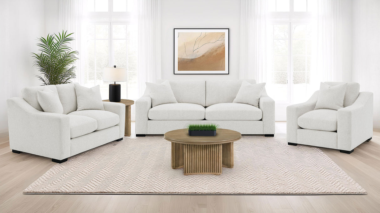 Ashlyn Fabric Upholstered Track Arm Accent Chair, Sand