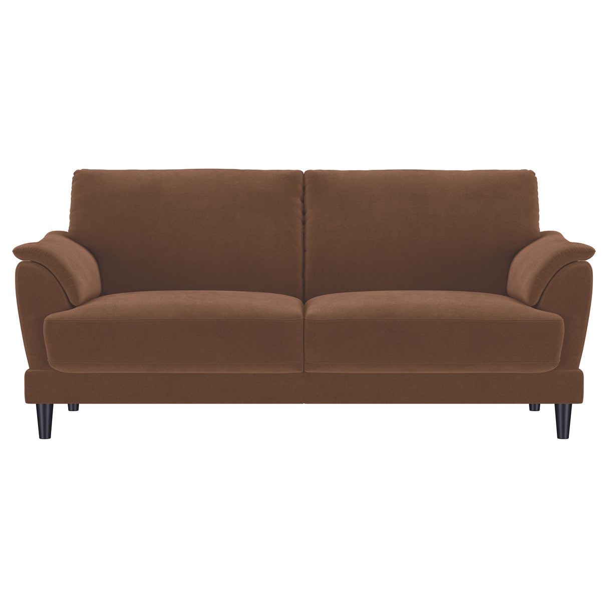 Selma Velvet Upholstered Crescent Arm Sofa - Rust