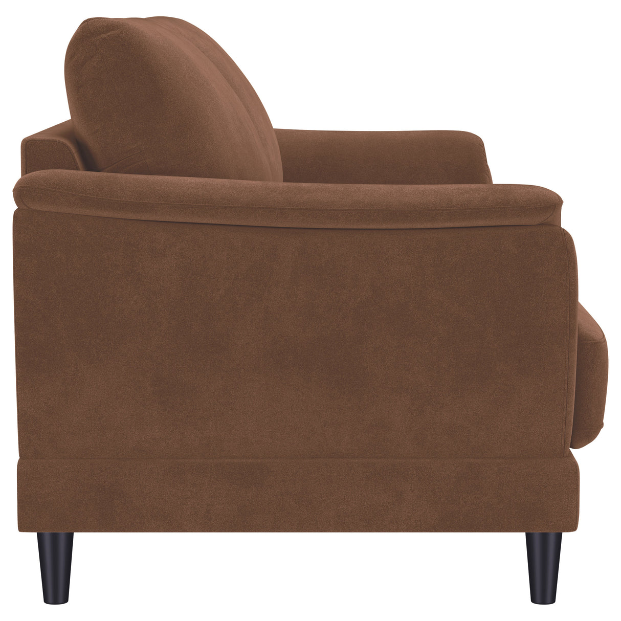 Selma Velvet Upholstered Crescent Arm Sofa - Rust