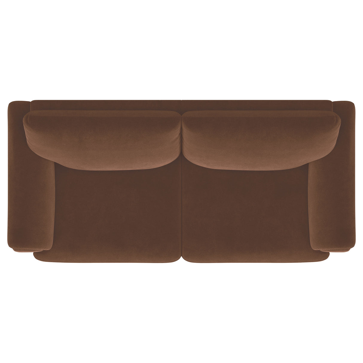 Selma Velvet Upholstered Crescent Arm Sofa - Rust
