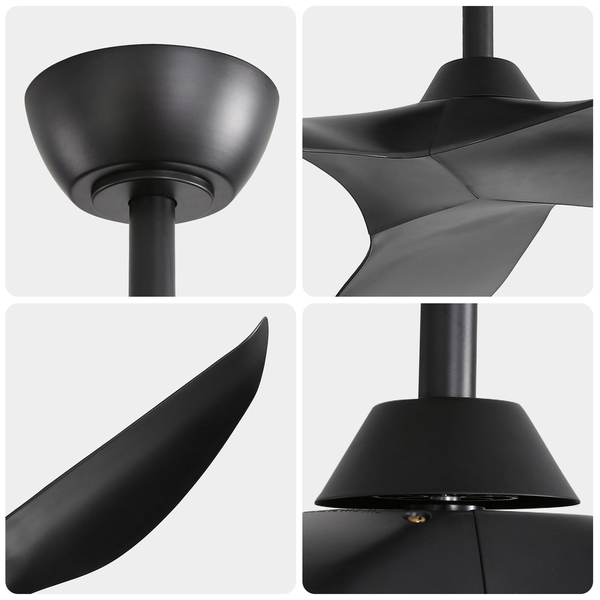 38" Ceiling Fan Without Light With DC Motor And Remote Control