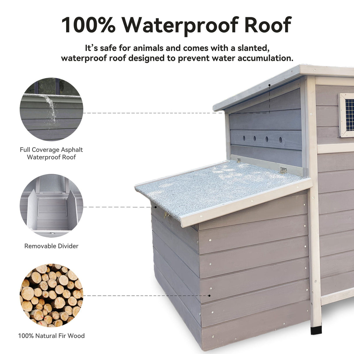 Large Chicken Coop Outdoor Hen House With Dual Nesting Boxes