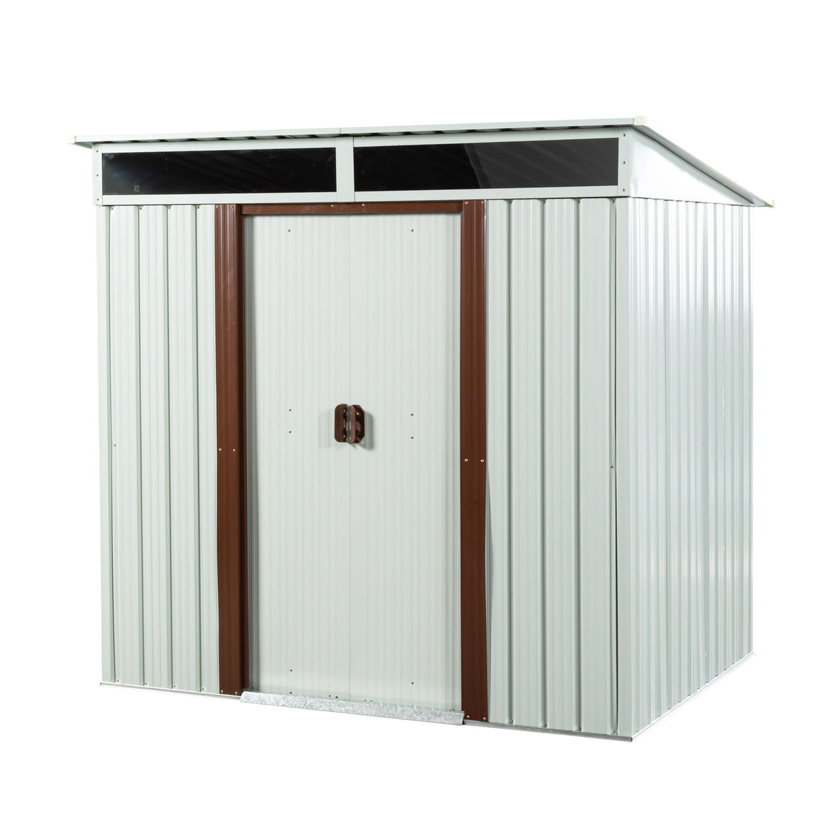 Outdoor Metal Storage Shed Garden Building Weather Resistant Iron 6x5ft