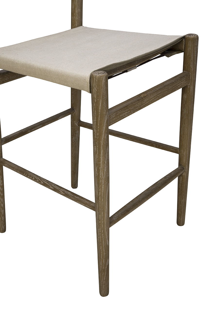 Prescott - Linen Counter Stool - Beige / Light Brown