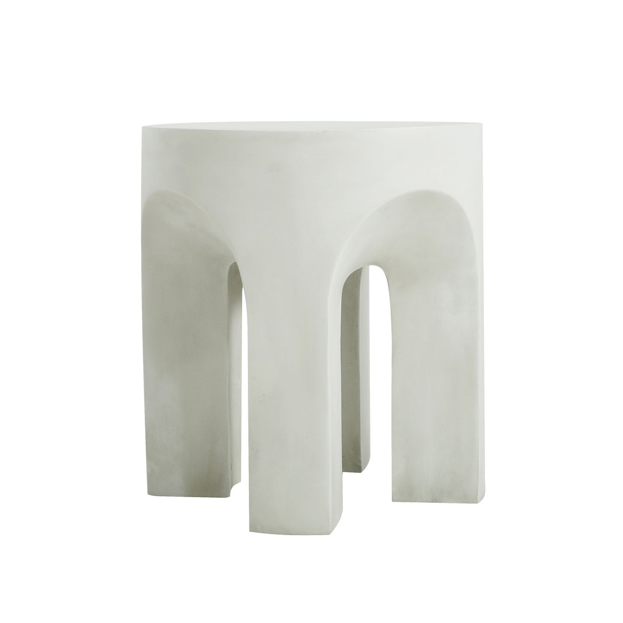 Outdoor Round Top Side Table / End Table, Living Room Accent Table - Antique White