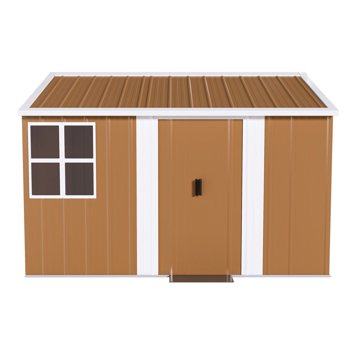 Heavy Duty Storage Shed Garden Building Weatherproof Galvanized Iron Light Brown