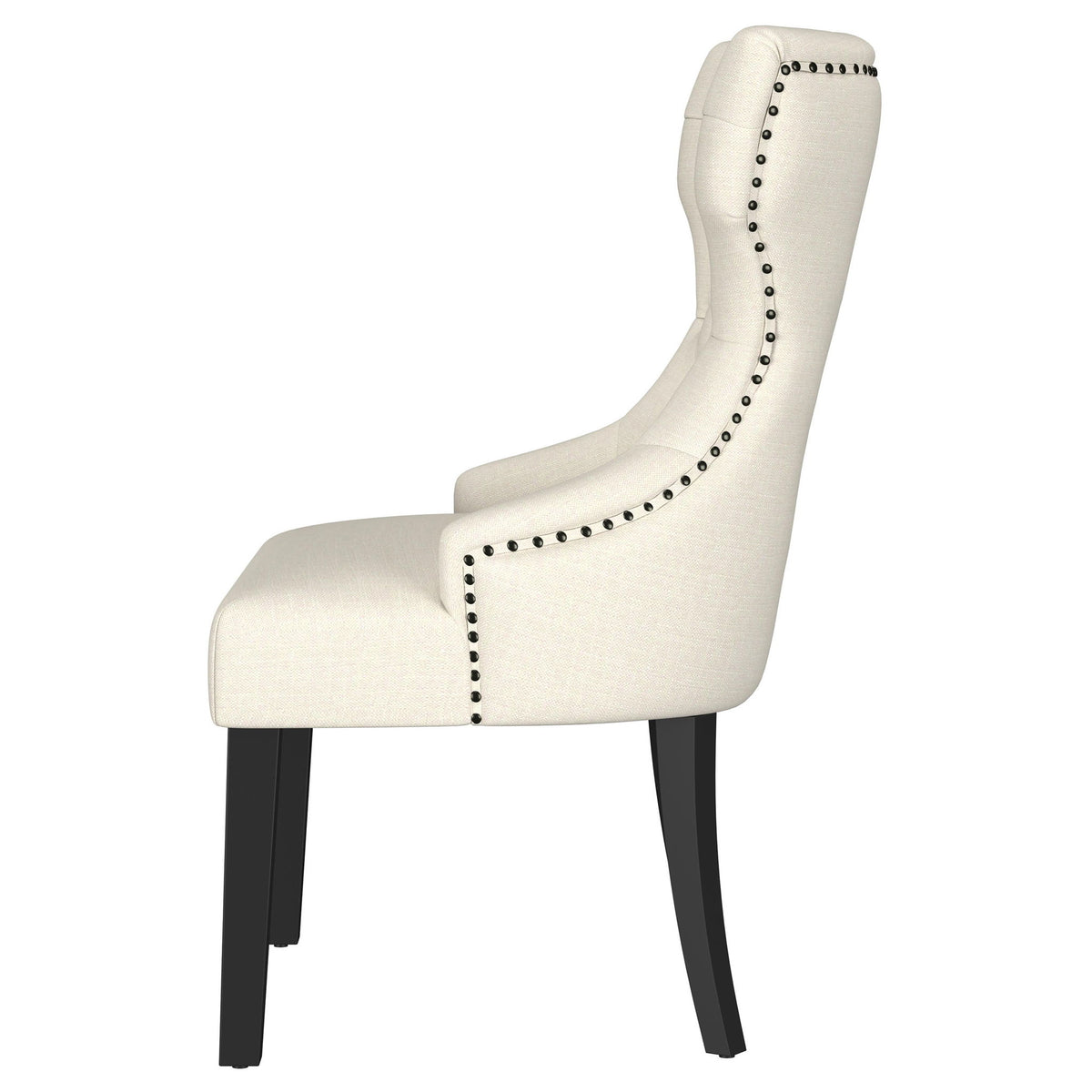 Gillian - Upholstered Dining Side Chair With Wingback Design - Beige / Black