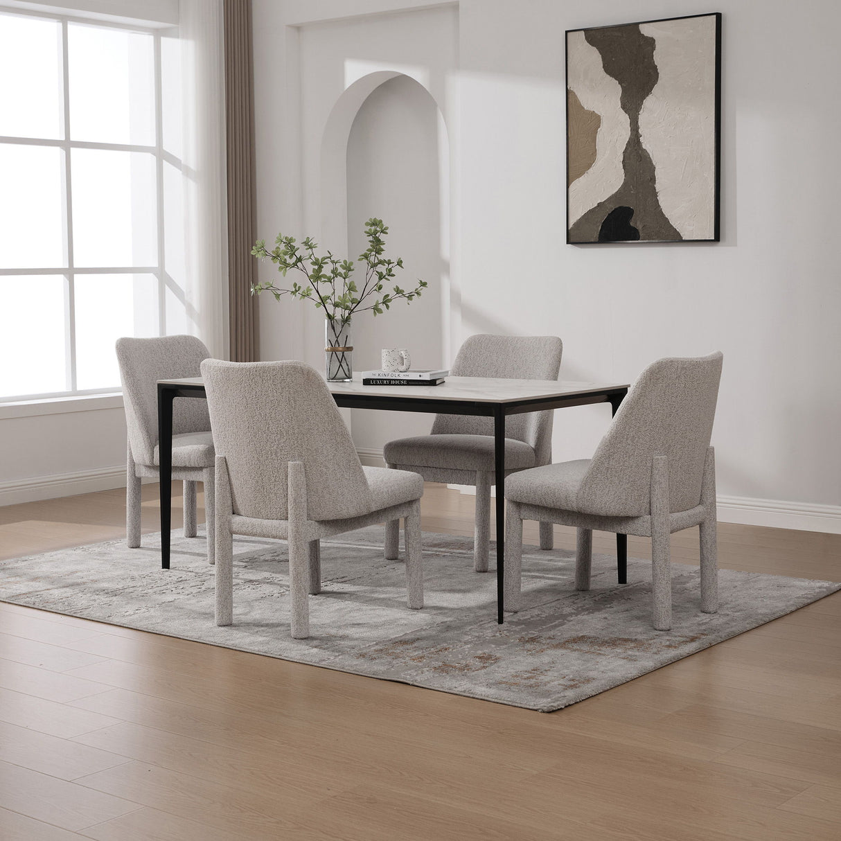 Wide Minimalist Dining Chair