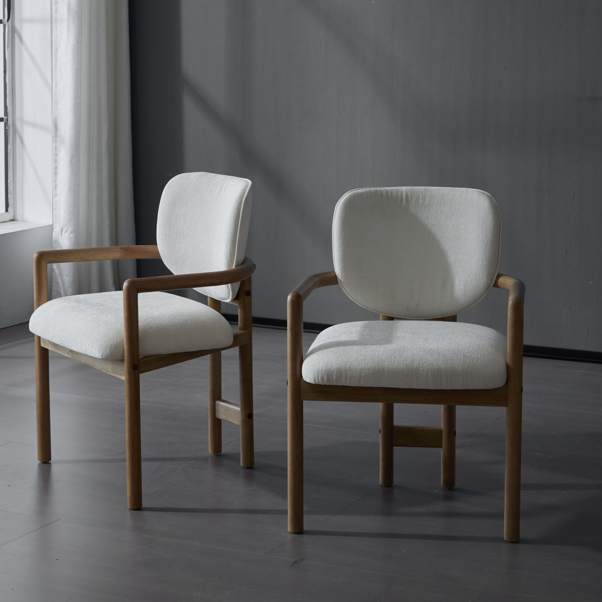 Upholstered Arm Dining Chairs (Set of 2)