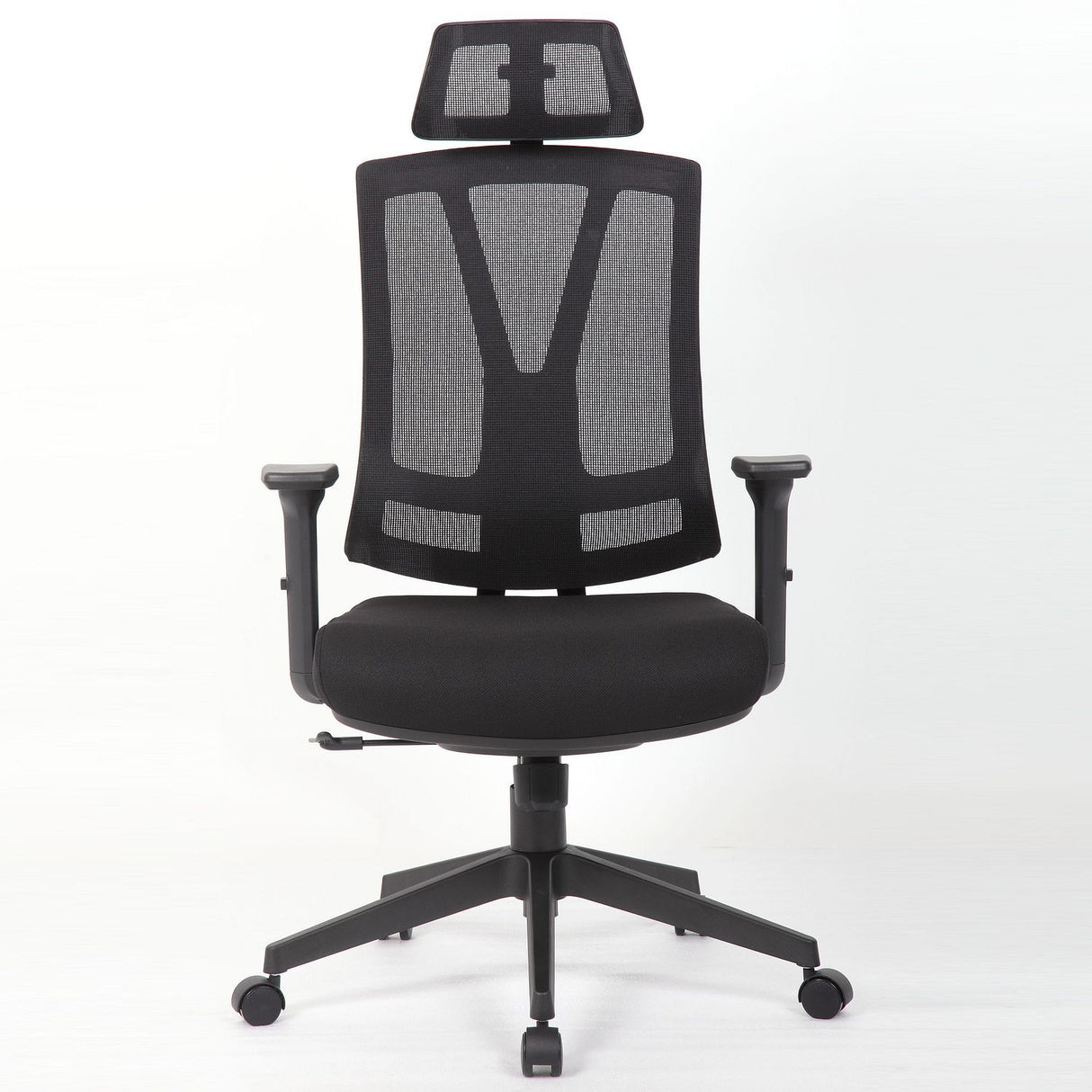 Office Chair With Adjustable Headrest & Back, High Back Swivel Desk Chair - Black