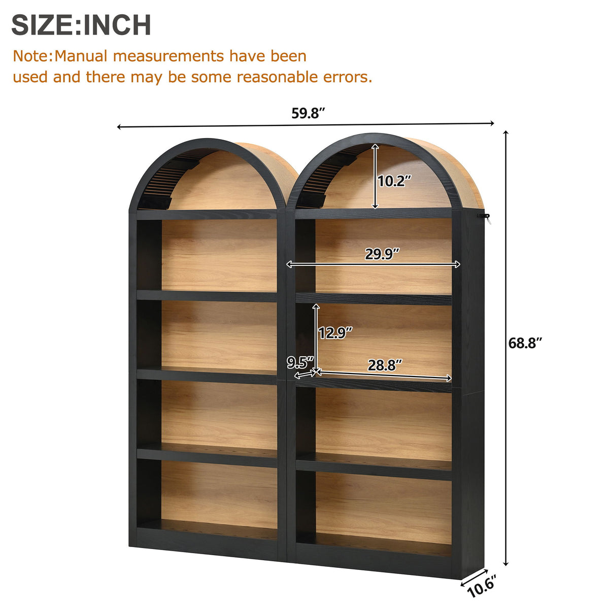 Freestanding Tall Bookshelves (Set of 2)