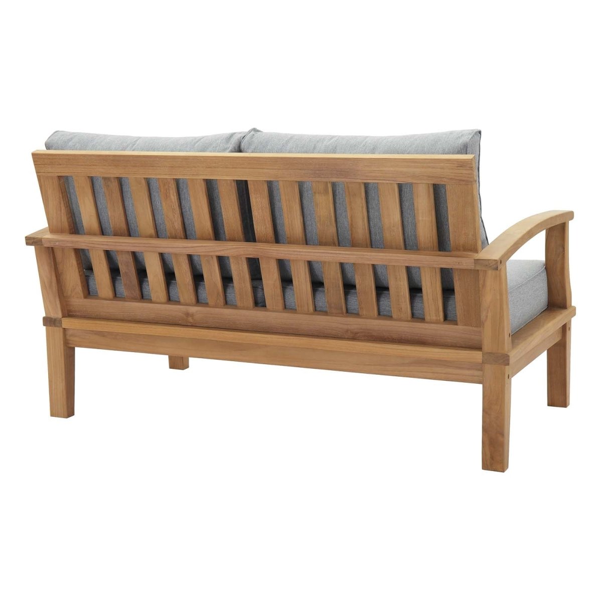 57" Natural Gray Teak Outdoor Loveseat - Outdoor - Alpine Outlets