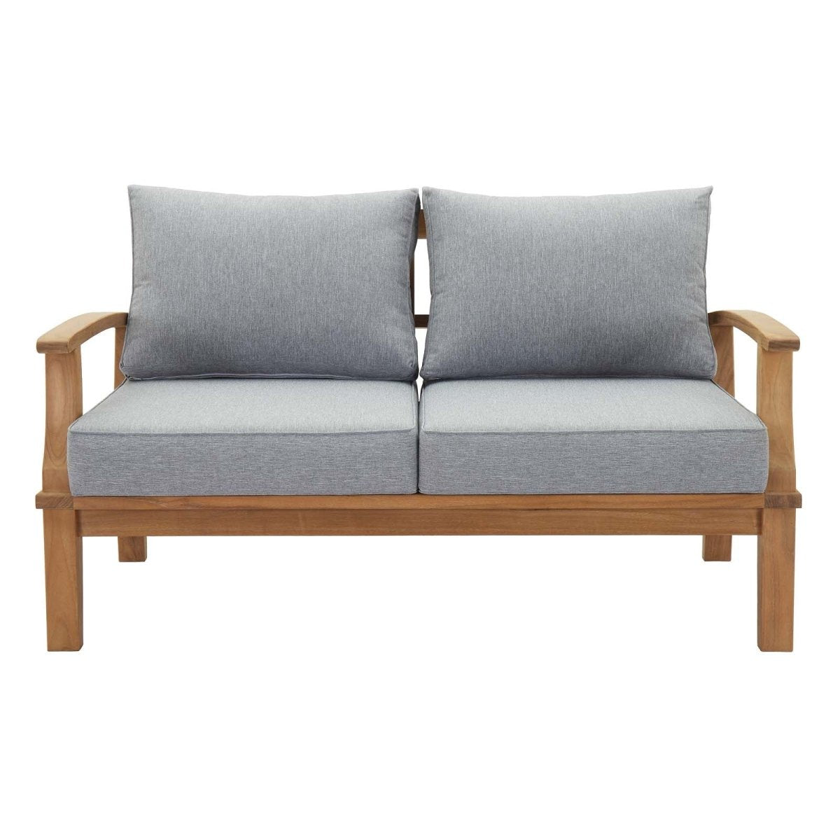 57" Natural Gray Teak Outdoor Loveseat - Outdoor - Alpine Outlets