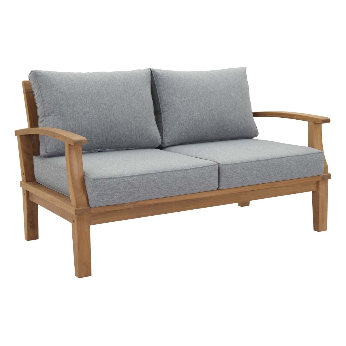 57" Natural Gray Teak Outdoor Loveseat - Outdoor - Alpine Outlets