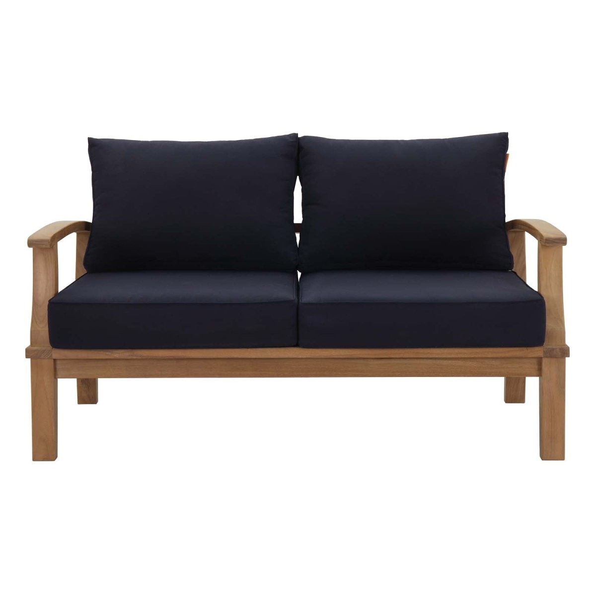 57" Natural Navy Teak Outdoor Loveseat - Outdoor - Alpine Outlets