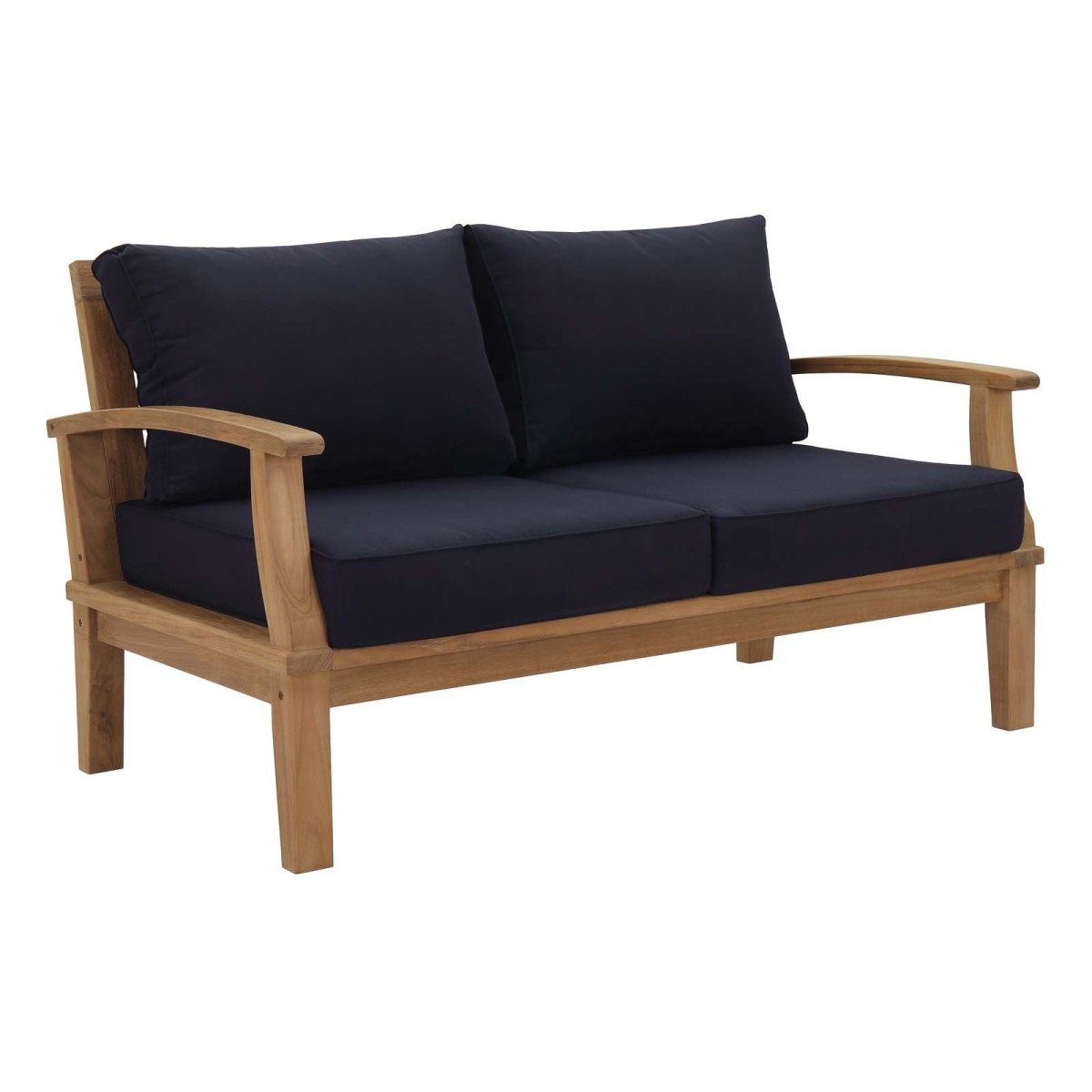 57" Natural Navy Teak Outdoor Loveseat - Outdoor - Alpine Outlets