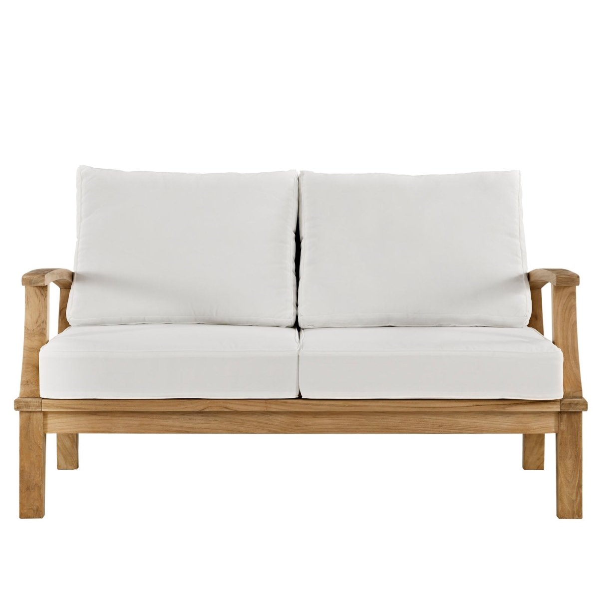 57" Natural White Teak Outdoor Loveseat - Outdoor - Alpine Outlets