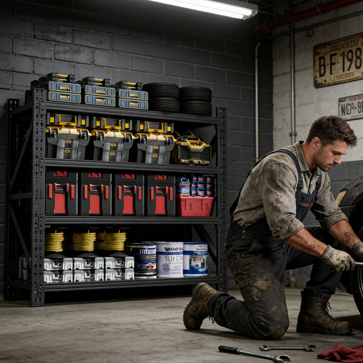 Heavy Duty 4 Shelf Garage Shelving Unit