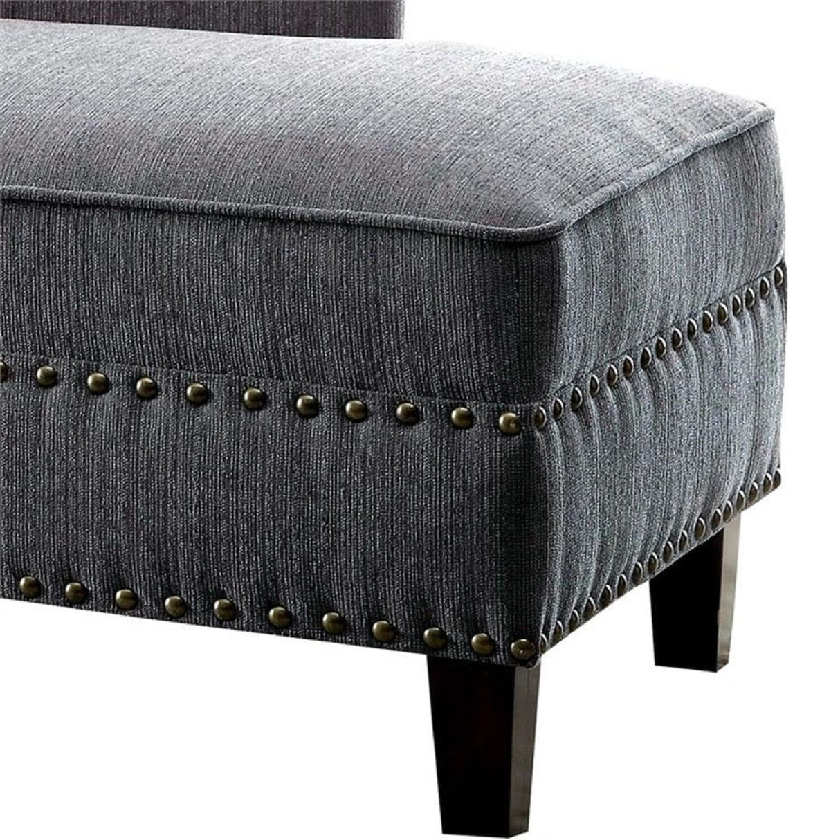 Chaise With Nailhead Trim And Plush Pillow