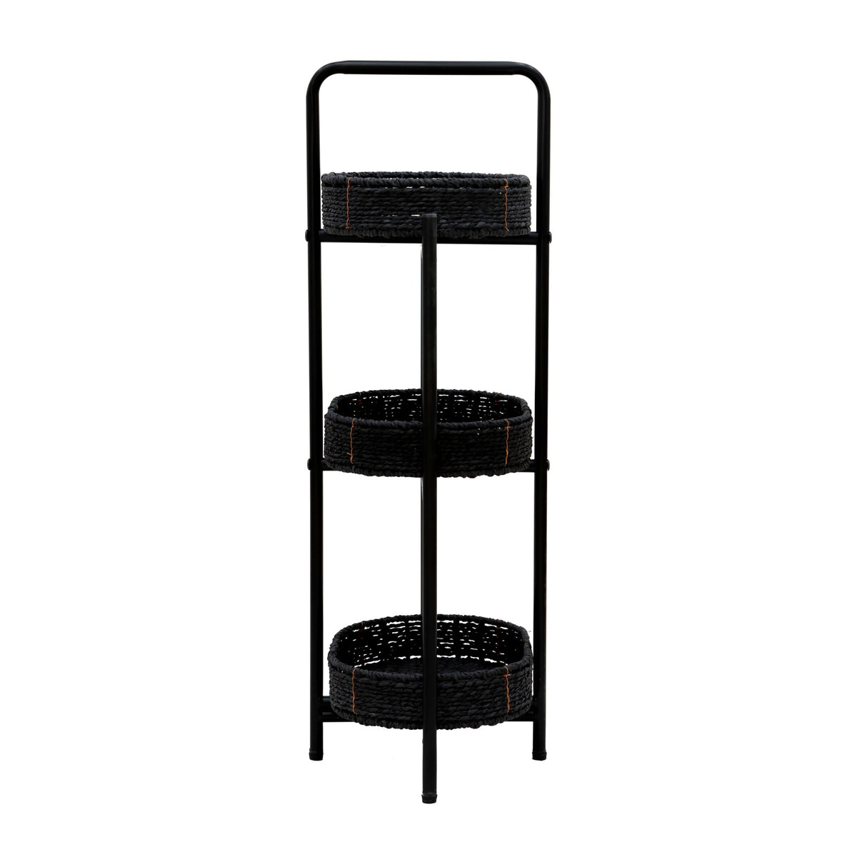 Modern 3 Tier Handwoven Side Table With Oval Organizer