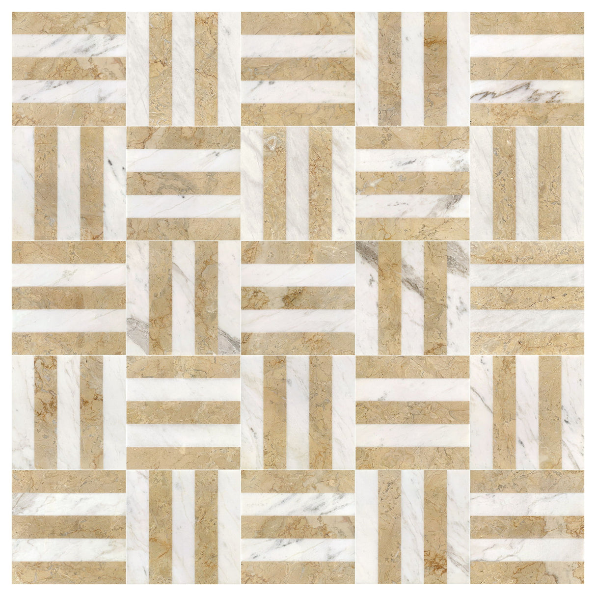 Elegant And Waterjet Polished Marble Tile For Floor And Wall Stone - White / Gold