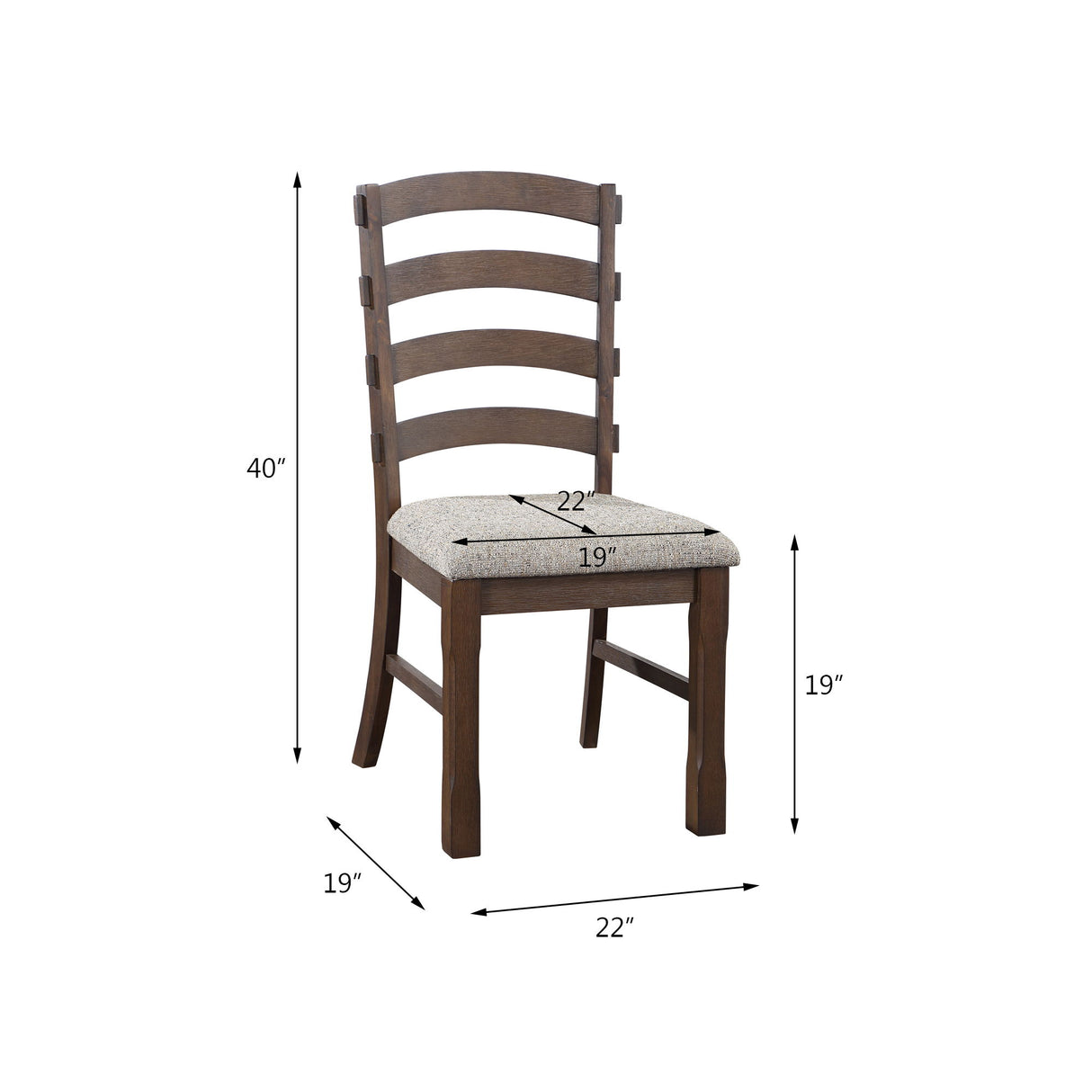Pascaline - Rustic Side Chair (Set of 2) - Gray / Brown - Chair Sets - Alpine Outlets