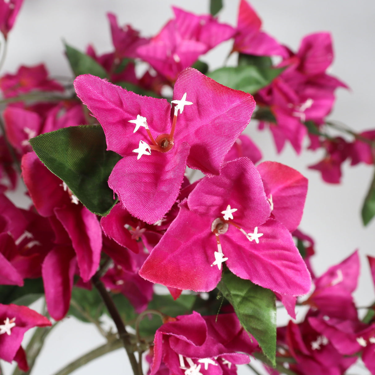 Artificial Bougainvillea Tree, Realistic Faux Potted Plant For Indoor Home Decor - Dark Pink / Green Leaves