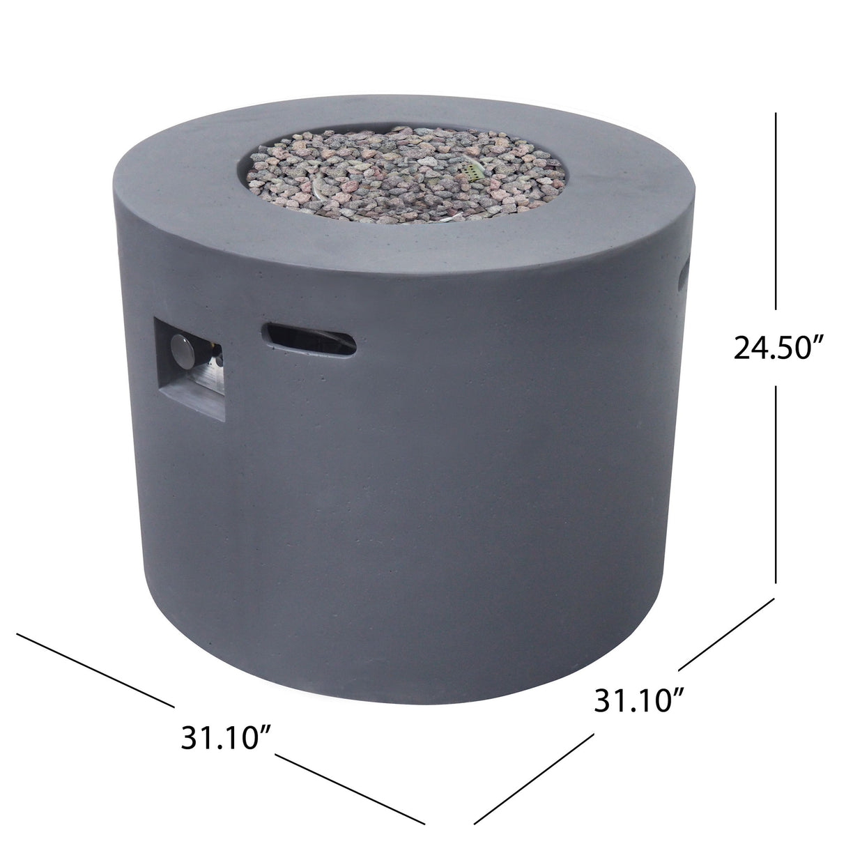Round Propane Fire Pit Table Modern Outdoor Patio Heater 40000 BTU