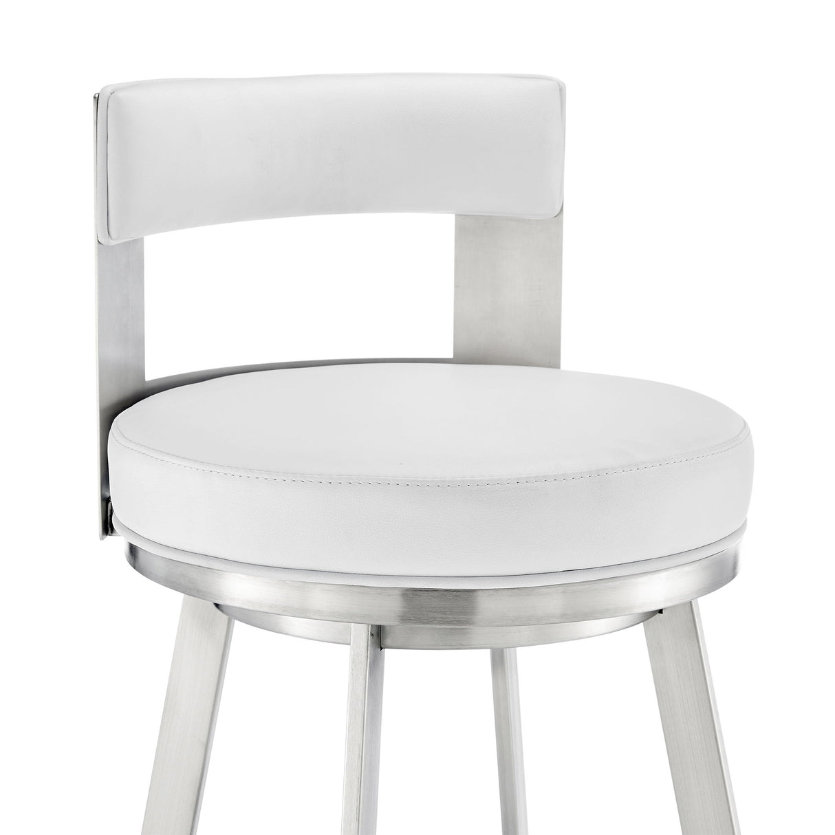 Lynof - Swivel Bar Stool - Brushed Stainless Steel Finish